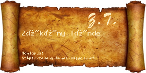 Zákány Tünde névjegykártya