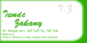 tunde zakany business card